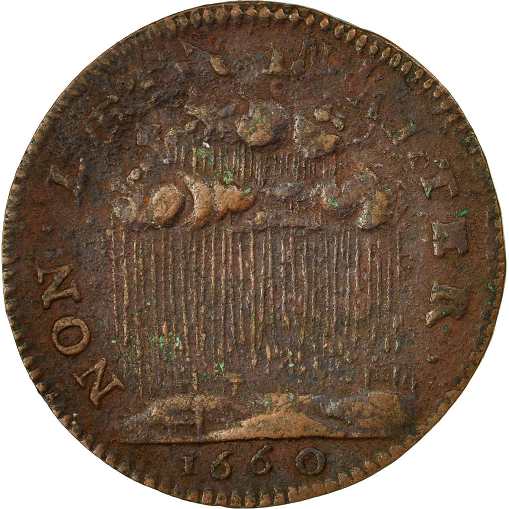 Francia, Token, Louis XIV et Marie-Thérèse, Mariage, 1660, BC+, Cobre