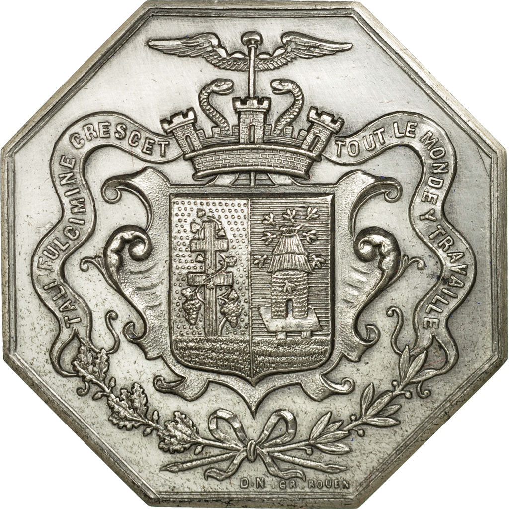 France, Token, Chambre de Commerce d'Elbeuf, 1862, MS(63), Silver