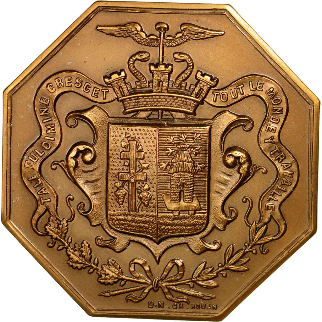 France, Token, Chambre de Commerce d'Elbeuf, 1862, MS(65-70), Bronze