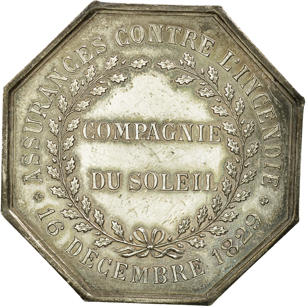 France, Token, Compagnie du Soleil, Assurances contre l'incendie, 1829