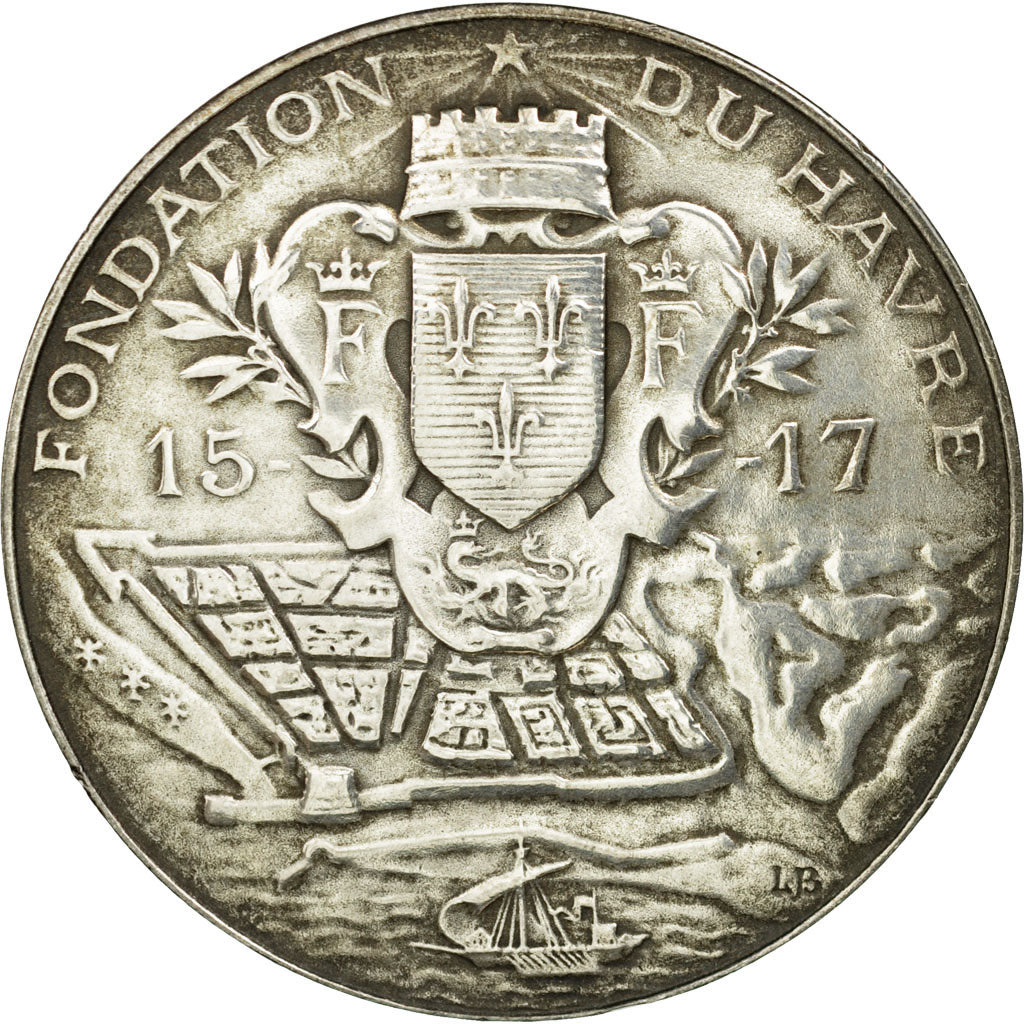 France, Token, Chambre de Commerce du Havre, 1909, Bottée, AU(50-53), Silver
