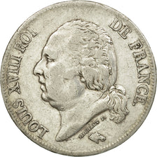 Coin, France, Louis XVIII, 5 Francs, 1824, Paris, EF(40-45), Silver
