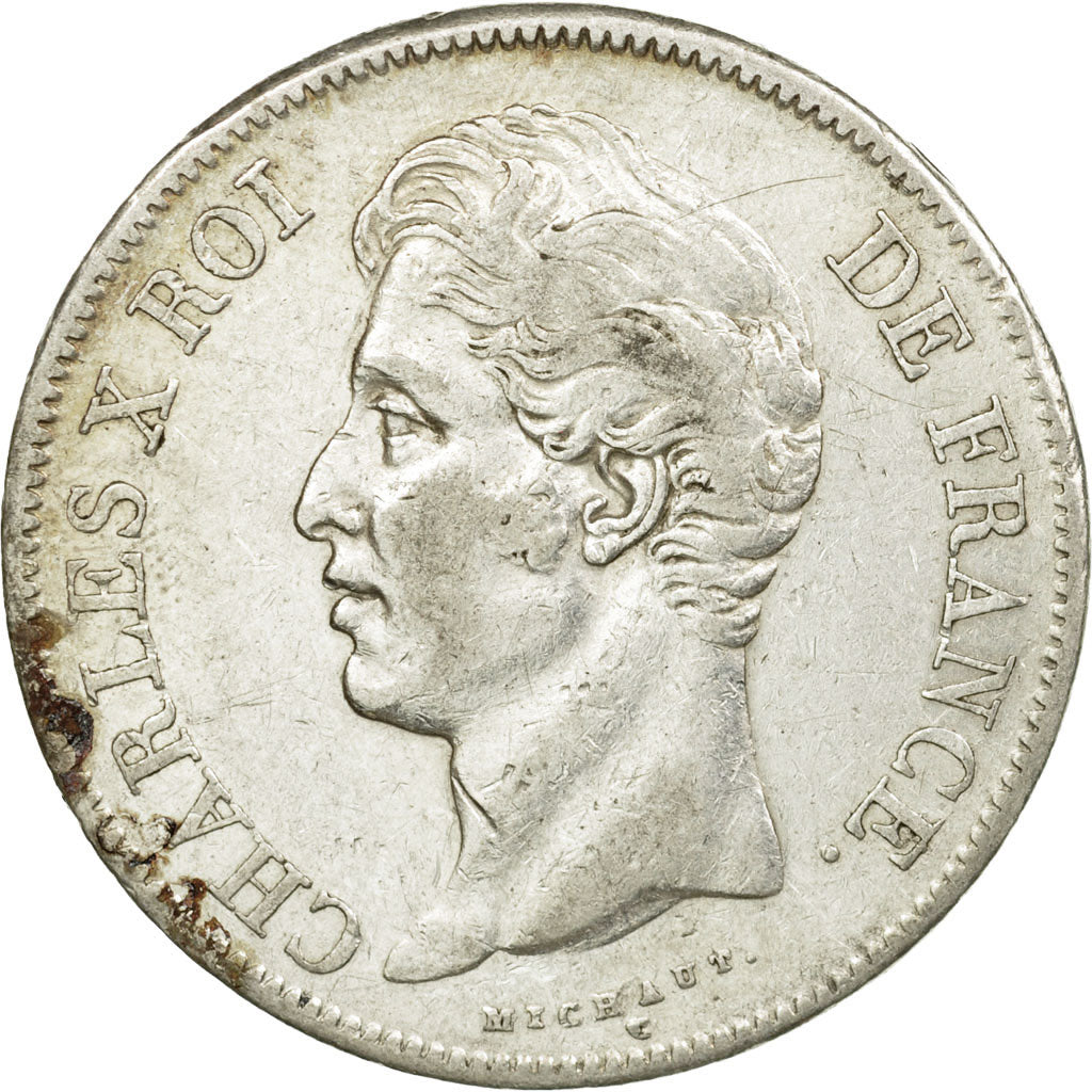 Münze, Frankreich, Charles X, 5 Francs, 1828, Bayonne, SS, Silber, KM:728.8