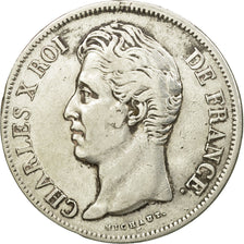Moneta, Francia, Charles X, 5 Francs, 1830, Marseille, MB+, Argento, KM:728.10