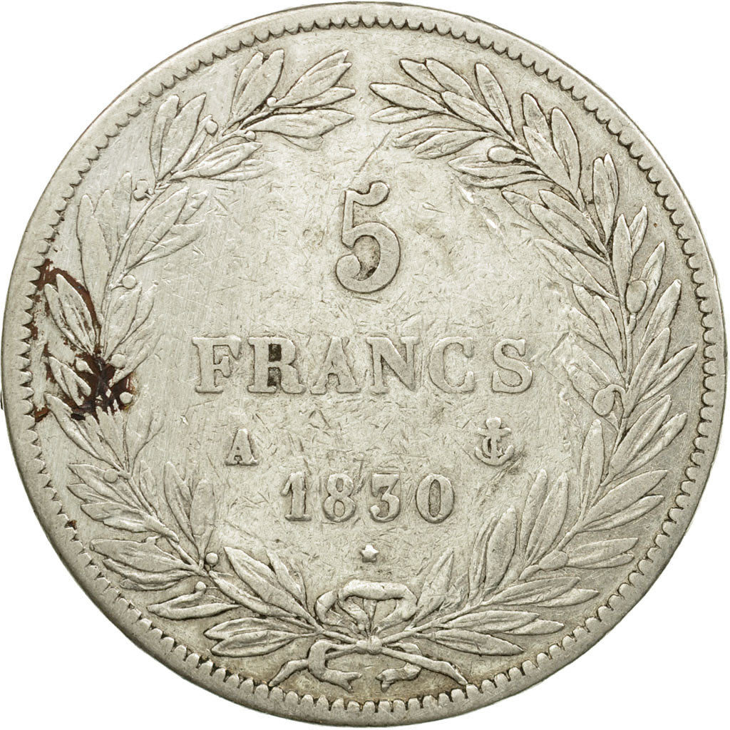 Munten, Frankrijk, Louis-Philippe, 5 Francs, 1830, Paris, FR, Zilver, KM:736.1