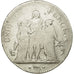 Moneda, Francia, Union et Force, 5 Francs, 1796, Paris, BC, Plata, KM:639.1