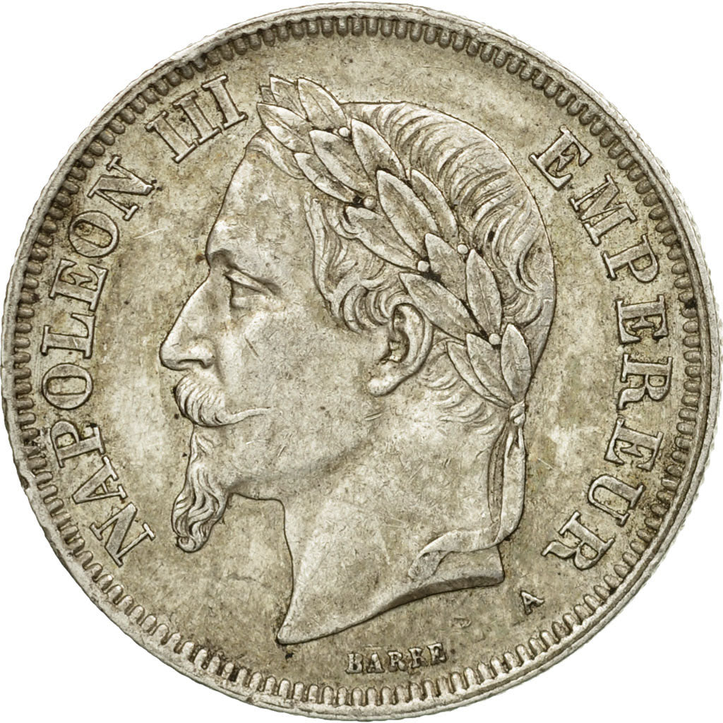 Coin, France, Napoleon III, 2 Francs, 1869, Paris, AU(50-53), Silver