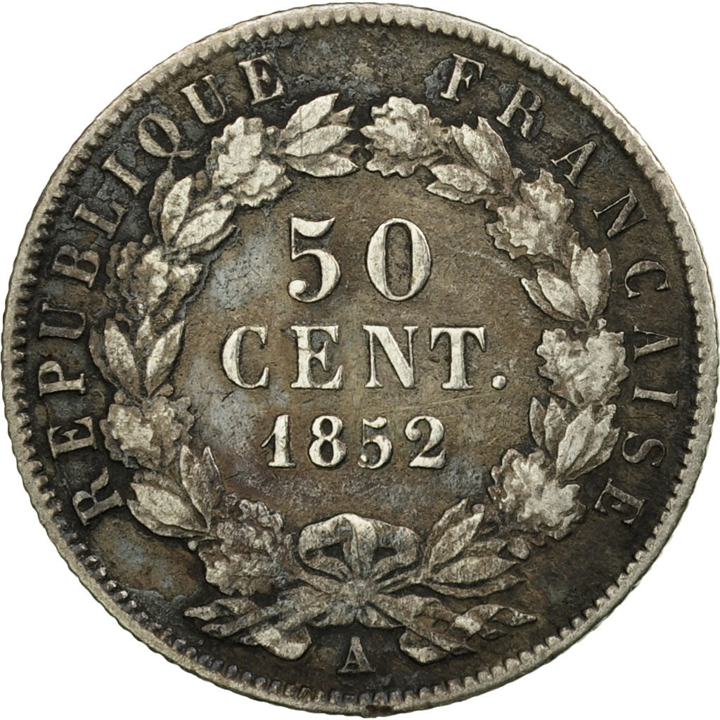 Coin, France, Napoléon III, 50 Centimes, 1852, Paris, VF(20-25), Silver