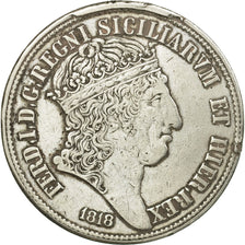 Munten, Italiaanse staten, NAPLES, Ferdinando I, 120 Grana, 1818, Naples, ZF