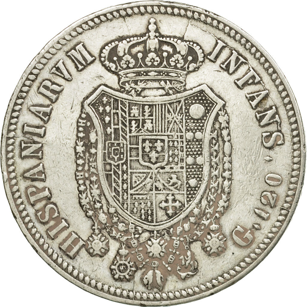 Coin, ITALIAN STATES, NAPLES, Ferdinando I, 120 Grana, 1818, EF(40-45), Silver