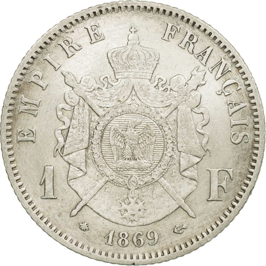 Coin, France, Napoleon III, Franc, 1869, Paris, VF(30-35), Silver