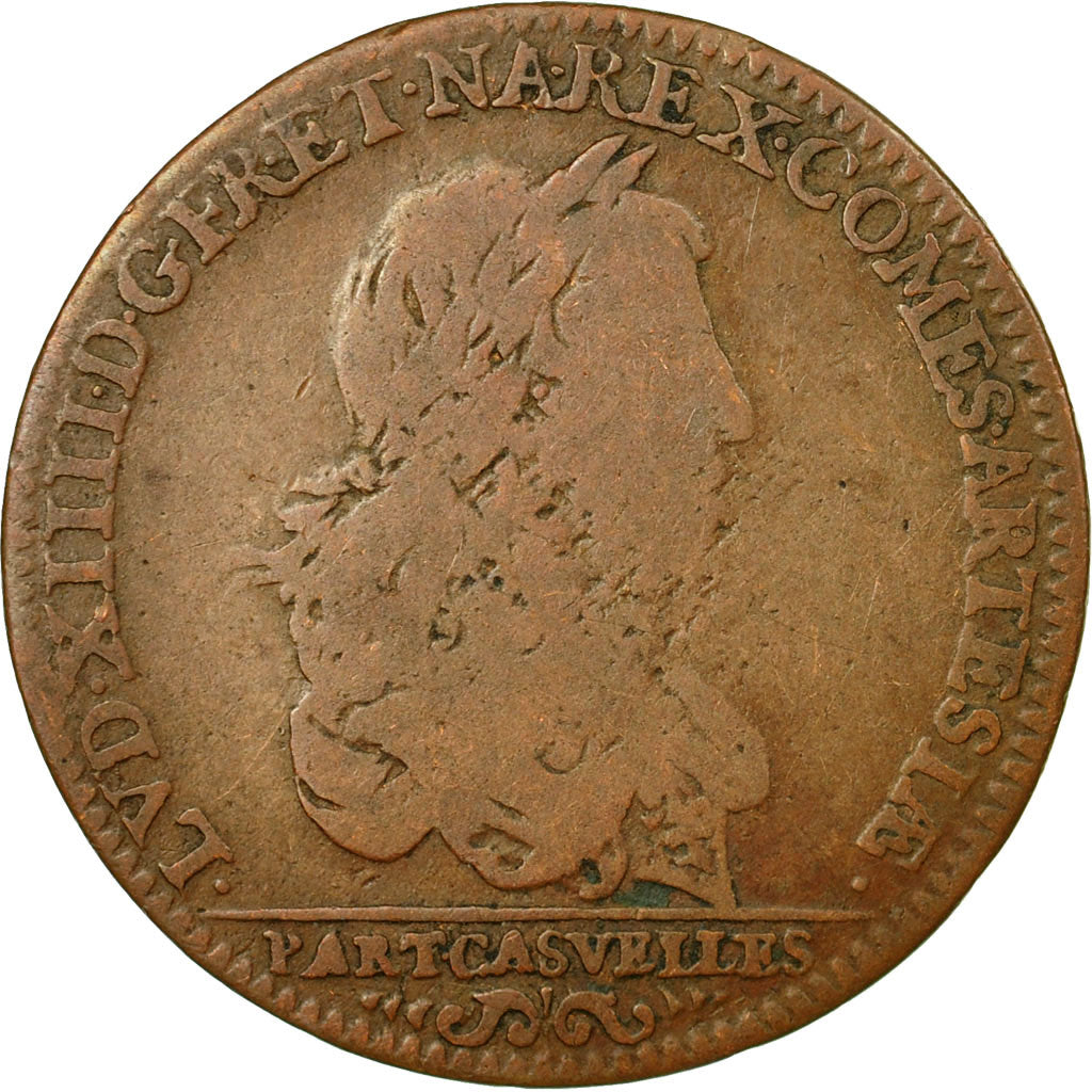 Frankrijk, Token, Louis XIV, Parties et Revenus Casuels, 1655, FR, Koper