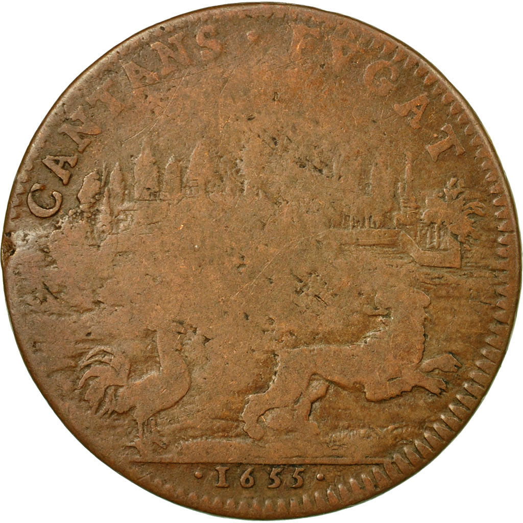Frankrijk, Token, Louis XIV, Parties et Revenus Casuels, 1655, FR, Koper