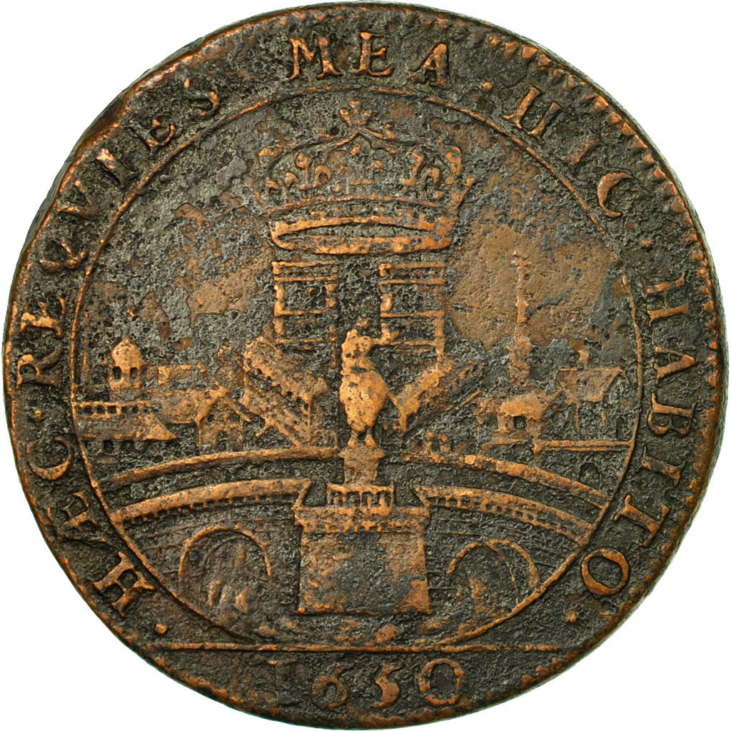 France, Jeton, Louis XIV, Conseil du Roi, 1650, TB+, Cuivre, Feuardent:3397