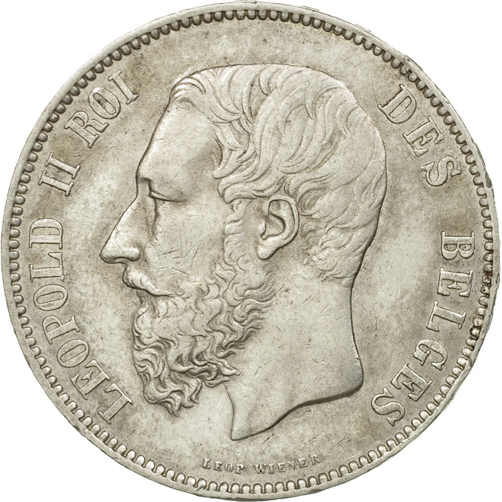Münze, Belgien, Leopold II, 5 Francs, 5 Frank, 1874, SS+, Silber, KM:24