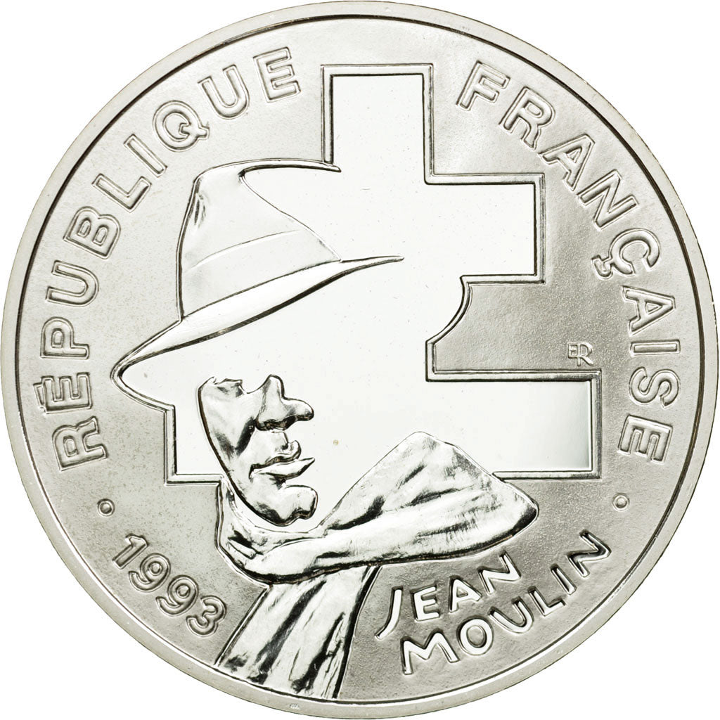 Coin, France, Jean Moulin, 100 Francs, 1993, ESSAI, MS(65-70), Silver, KM:1023