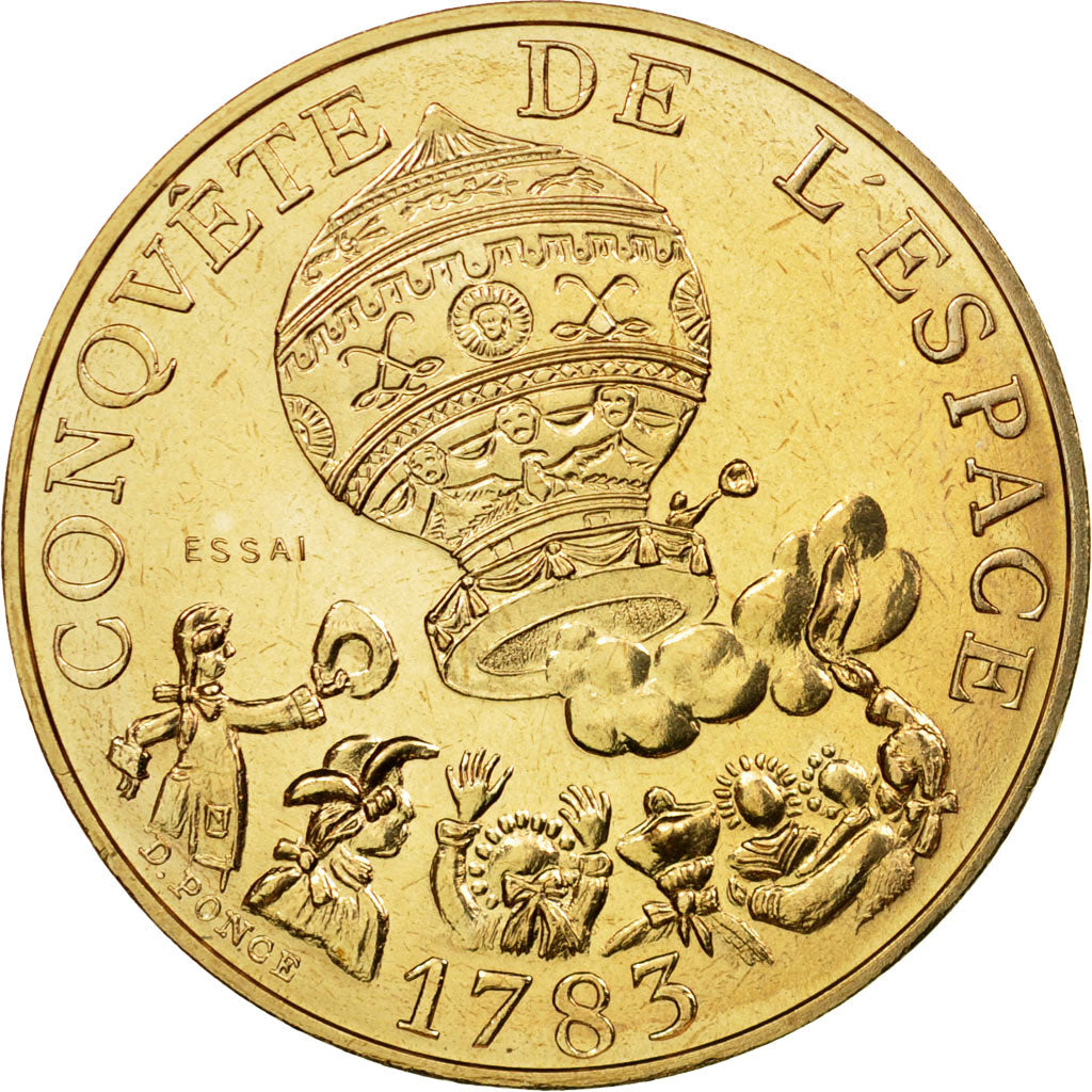 Coin, France, Conquête de l'espace, 10 Francs, 1983, ESSAI, MS(65-70)