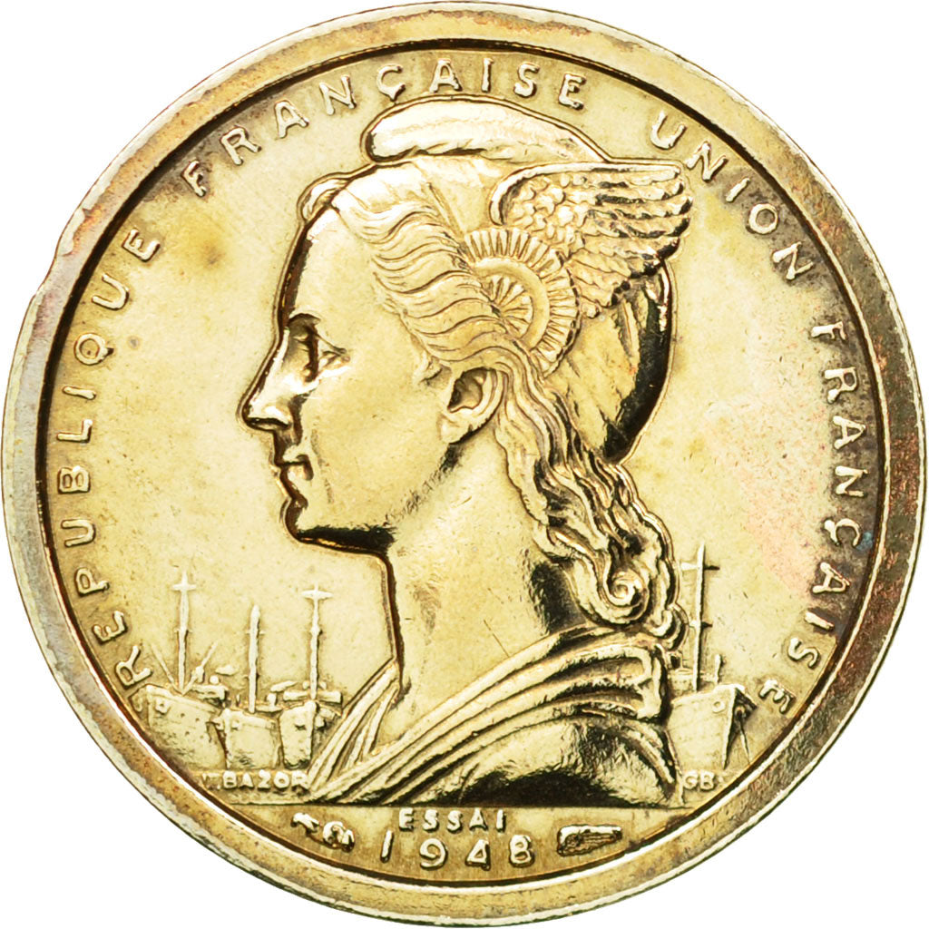 Munten, Franse kust van Somalië, Franc, 1948, Paris, ESSAI, PR+, Copper-nickel