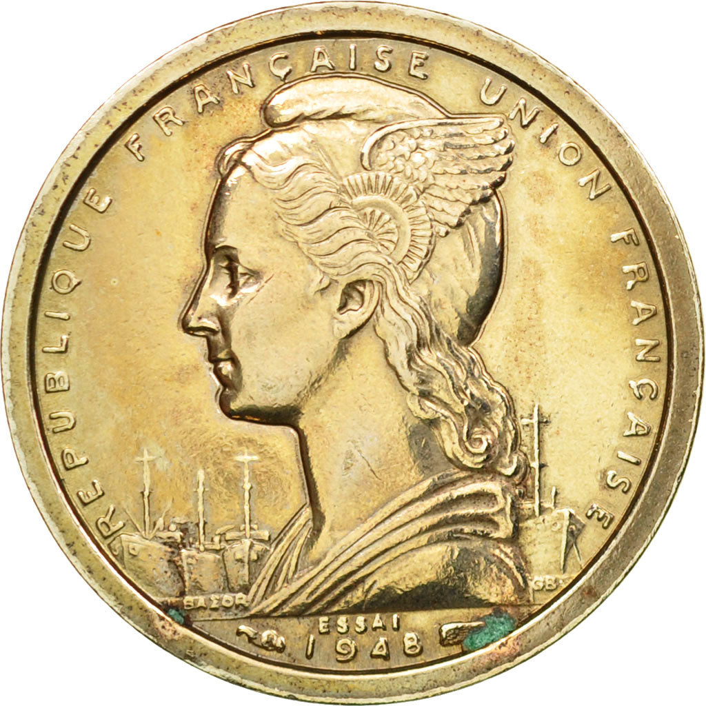Coin, French Somaliland, Franc, 1948, Paris, ESSAI, MS(60-62), Copper-nickel