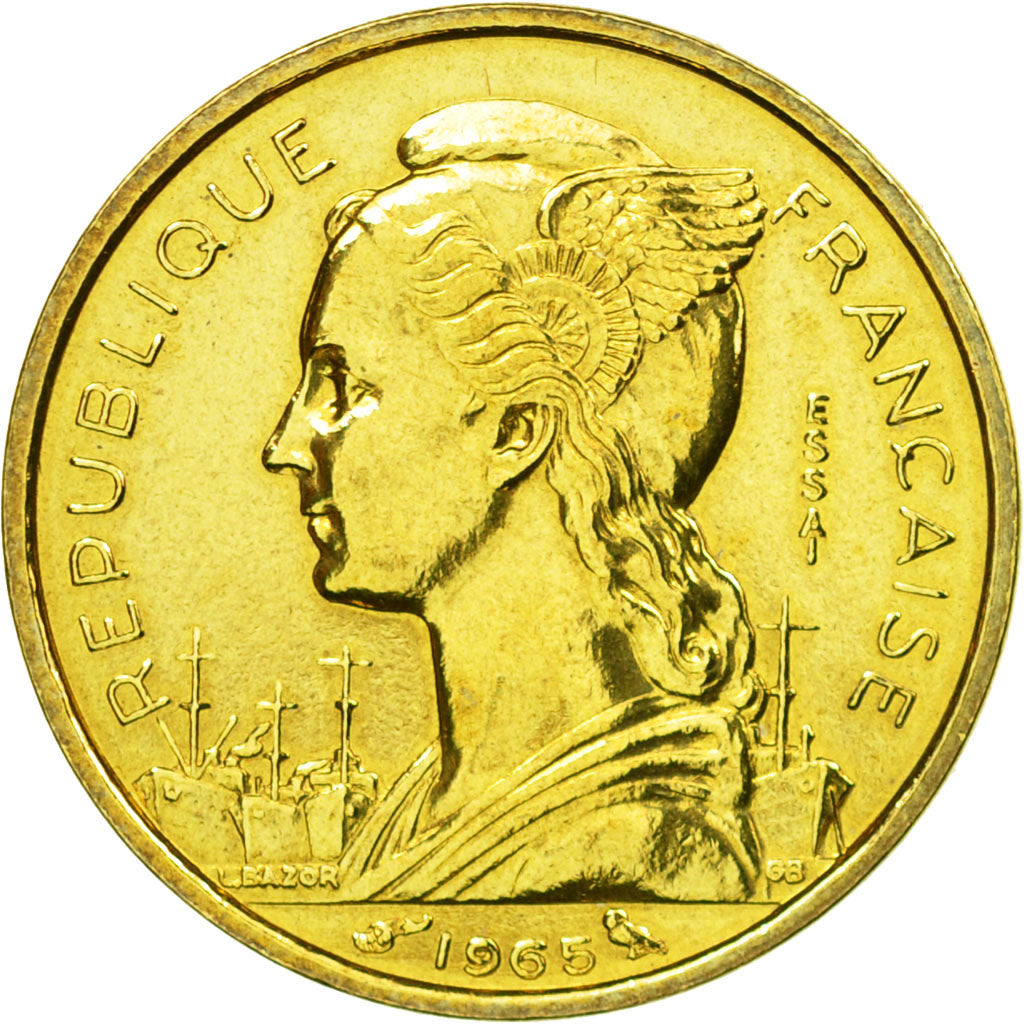 Coin, French Somaliland, 10 Francs, 1965, Paris, ESSAI, MS(60-62)