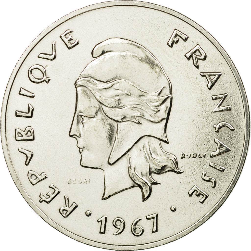 Munten, Frans Polynesië, 50 Francs, 1967, Paris, ESSAI, PR+, Nickel, KM:E3