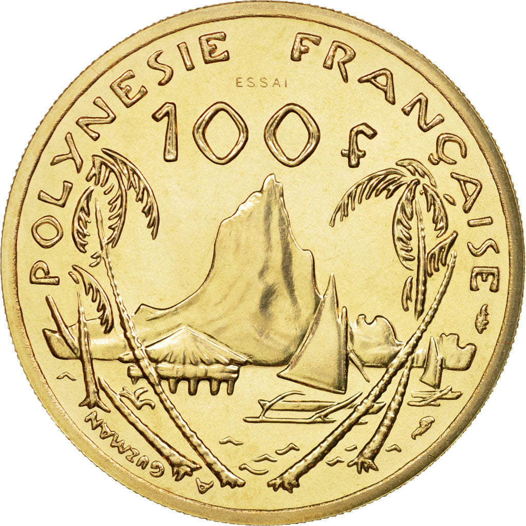 Coin, French Polynesia, 100 Francs, 1976, Paris, ESSAI, MS(65-70)