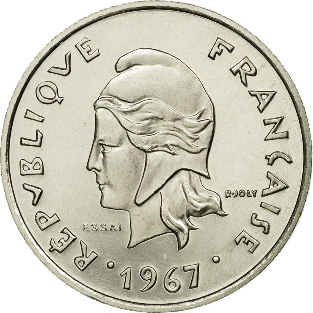 Moneta, Nuova Caledonia, 10 Francs, 1967, Paris, ESSAI, FDC, Nichel, KM:E11