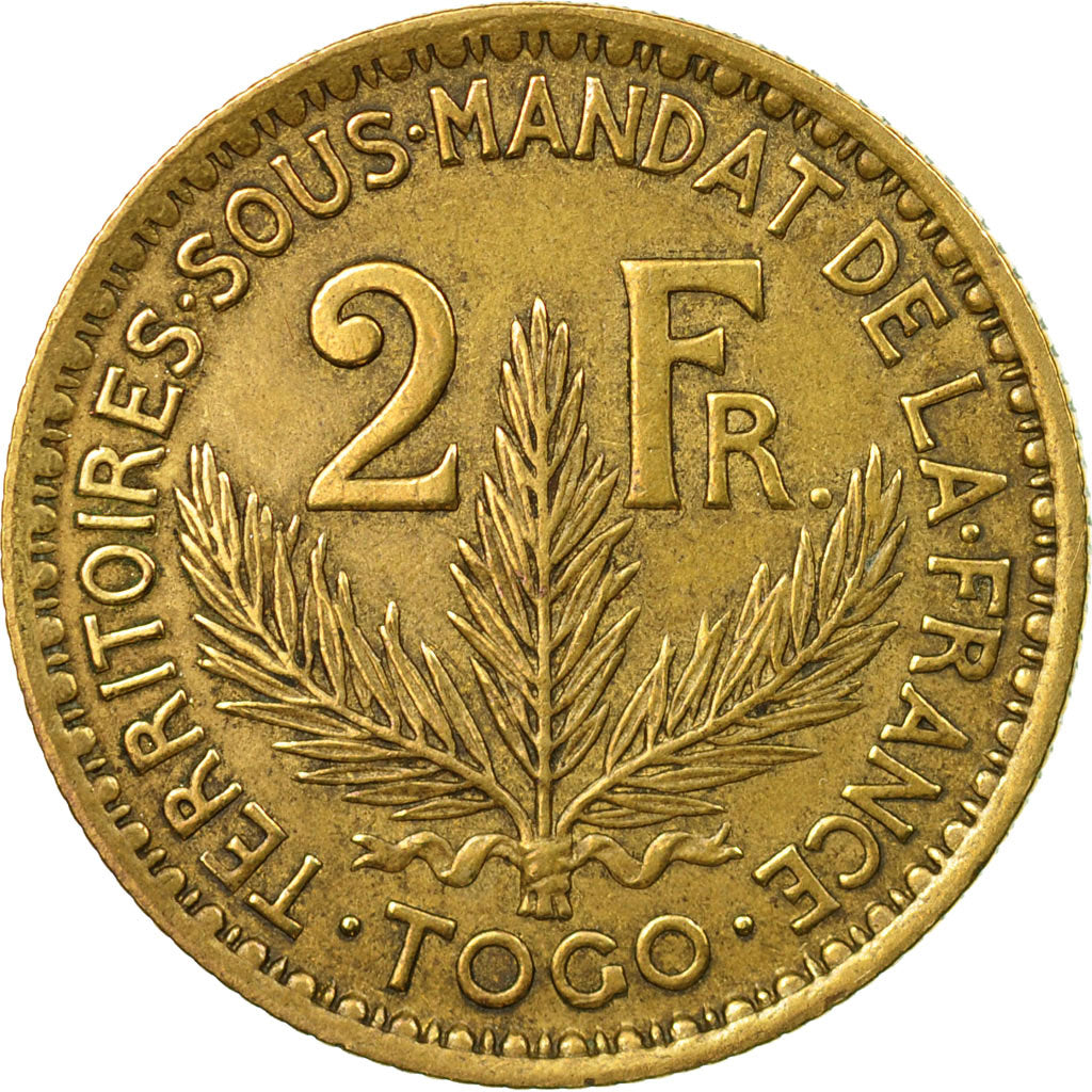 Münze, Togo, 2 Francs, 1924, Paris, VZ, Aluminum-Bronze, KM:3, Lecompte:14