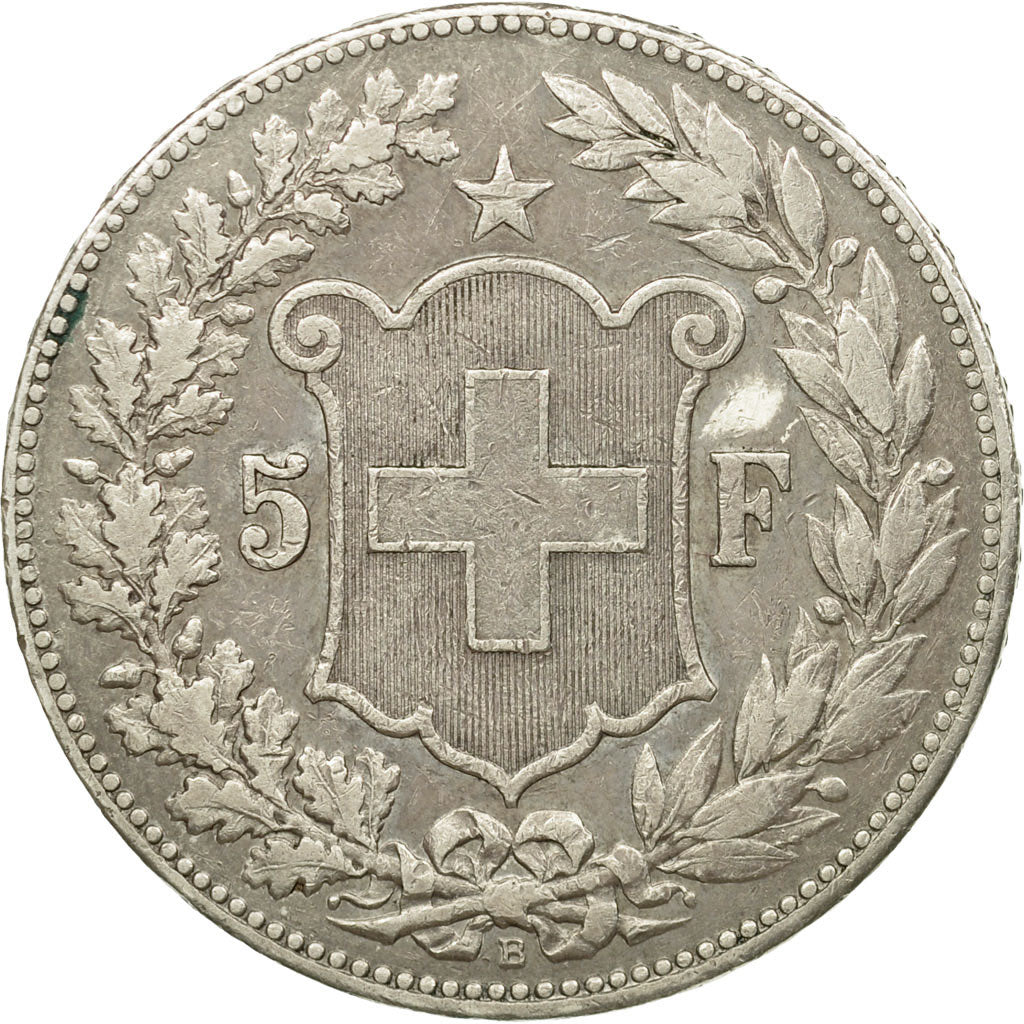 Monnaie, Suisse, Confédération Helvétique, 5 Francs, 1890, Bern, TTB, Argent