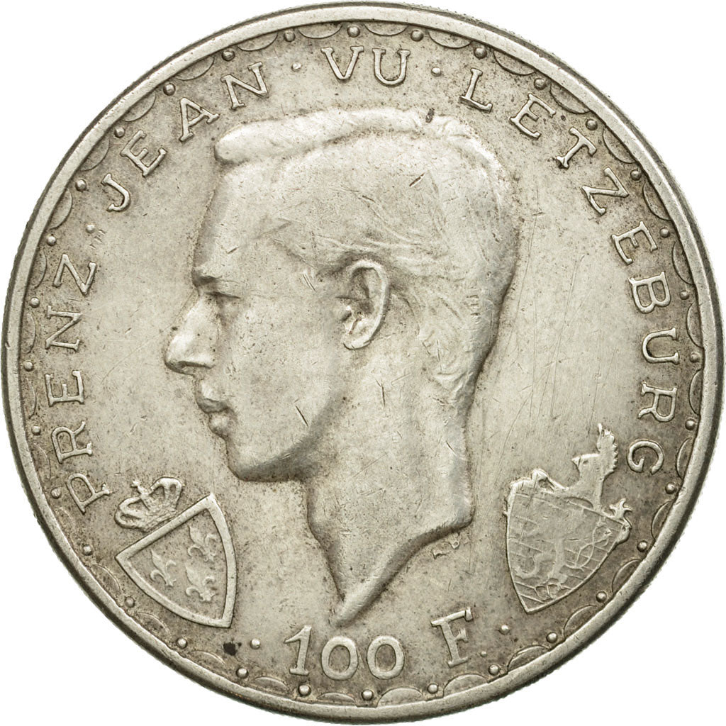 Coin, Luxembourg, Prince Jean, 100 Francs, 1946, AU(50-53), Silver, KM:49