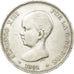 Moneta, Spagna, Alfonso XIII, 5 Pesetas, 1891, Madrid, MB+, Argento, KM:689