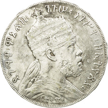 Moneda, Etiopía, Menelik II, Birr, 1889 (1897), Paris, MBC, Plata, KM:5