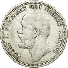 Coin, Sweden, Oscar II, 2 Kronor, 1897, VF(30-35), Silver, KM:761
