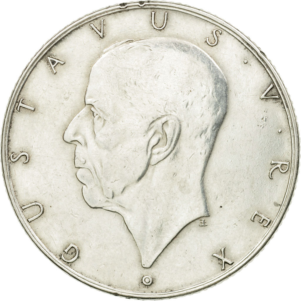 Coin, Sweden, Gustaf V, 2 Kronor, 1938, AU(55-58), Silver, KM:807