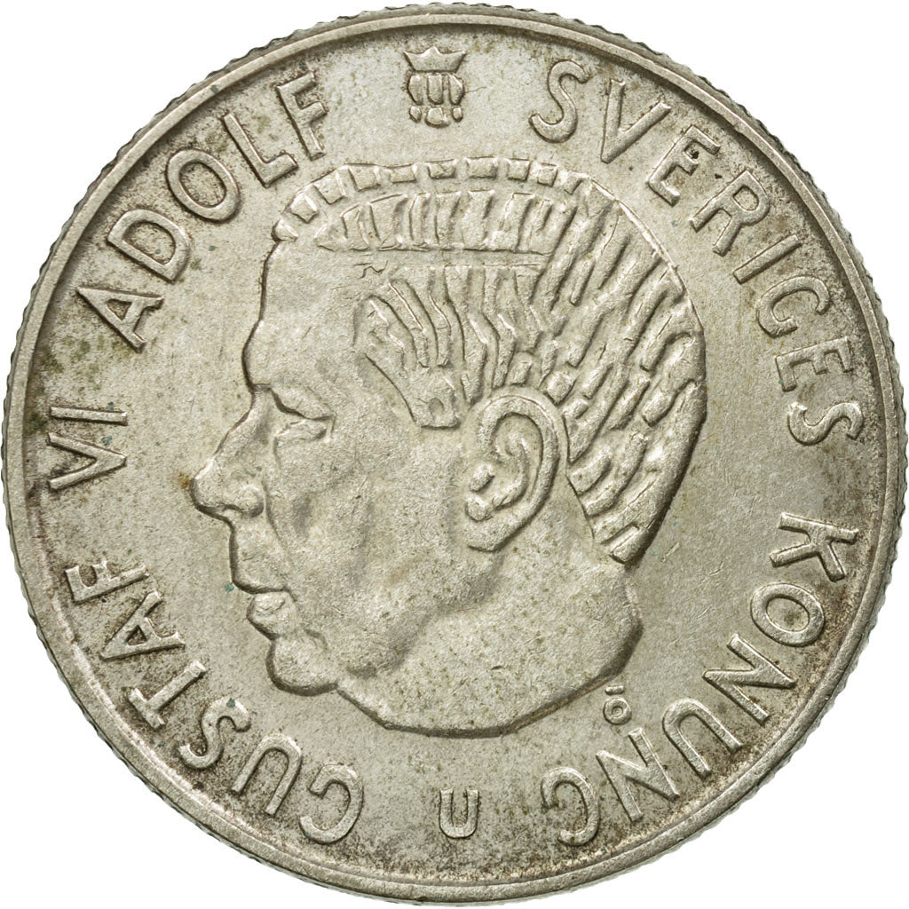 Coin, Sweden, Gustaf VI, 2 Kronor, 1964, AU(55-58), Silver, KM:827