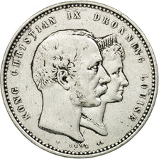 Coin, Denmark, Christian IX, 2 Kroner, 1892, Copenhagen, VF(30-35), Silver