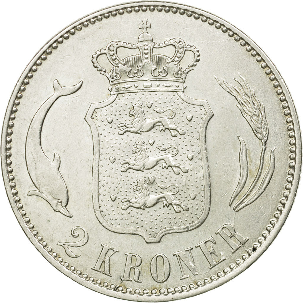 Moneta, Danimarca, Christian X, 2 Kroner, 1916, Copenhagen, BB+, Argento, KM:820