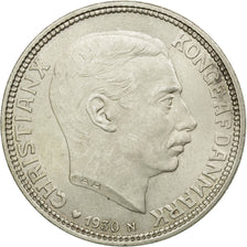 Coin, Denmark, Christian X, 2 Kroner, 1930, Copenhagen, AU(55-58), Silver, KM:3