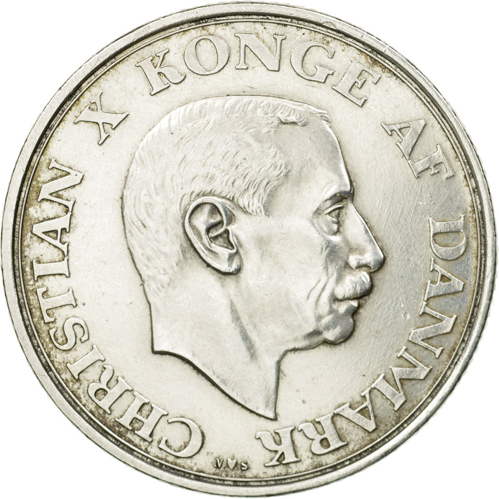 Coin, Denmark, Christian X, 2 Kroner, 1937, Copenhagen, MS(60-62), Silver