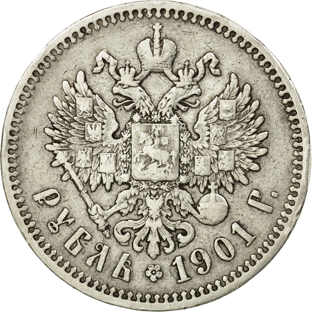 Moneta, Russia, Nicholas II, Rouble, 1901, St. Petersburg, MB, Argento, KM:59.3