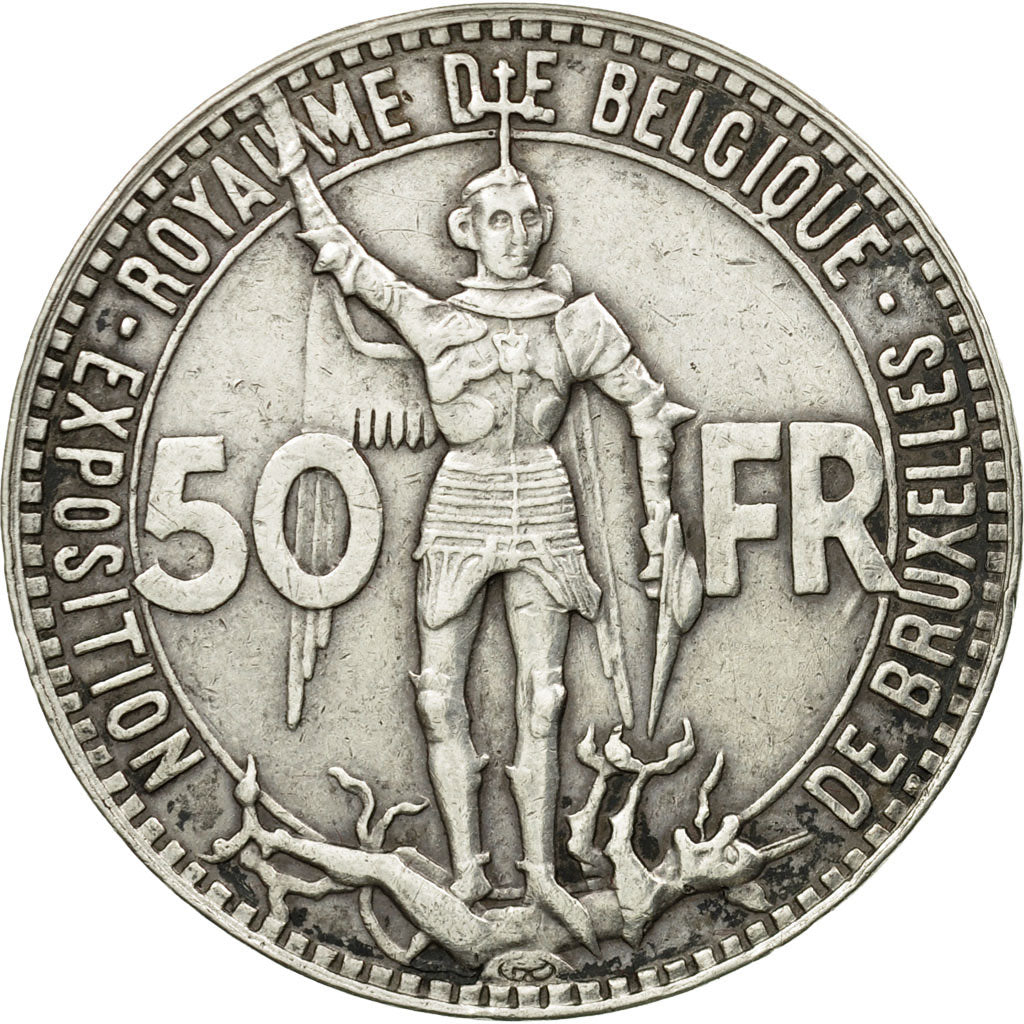 Moneta, Belgio, 50 Francs, 50 Frank, 1935, BB+, Argento, KM:106.1