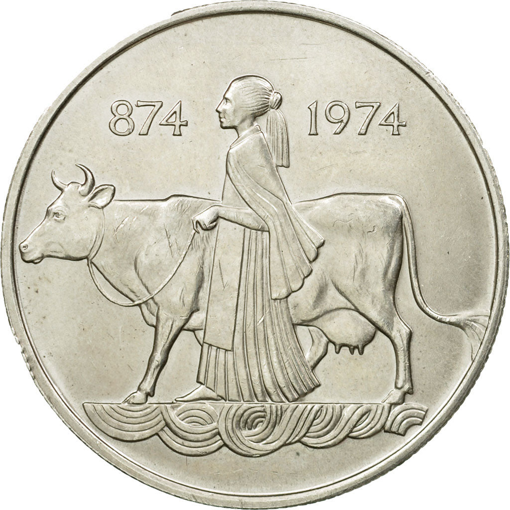Coin, Iceland, 500 Kronur, 1974, MS(60-62), Silver, KM:20