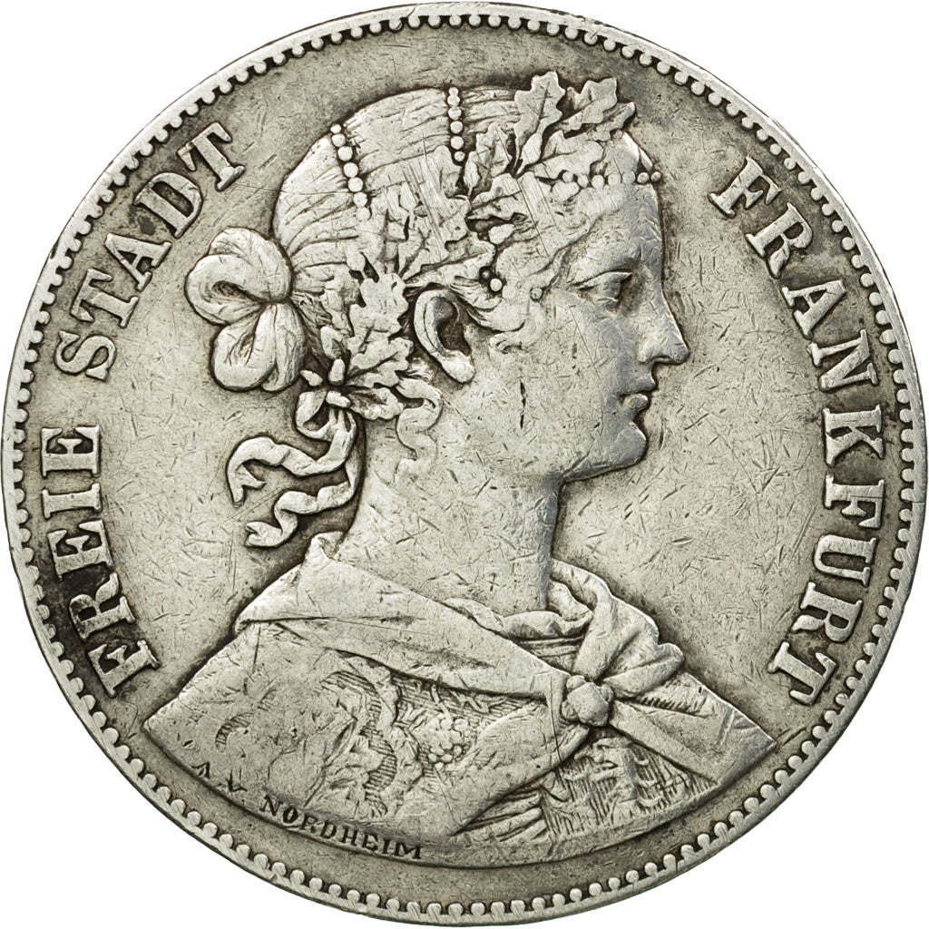 Coin, German States, FRANKFURT AM MAIN, Thaler, 1860, Frankfurt, VF(30-35)