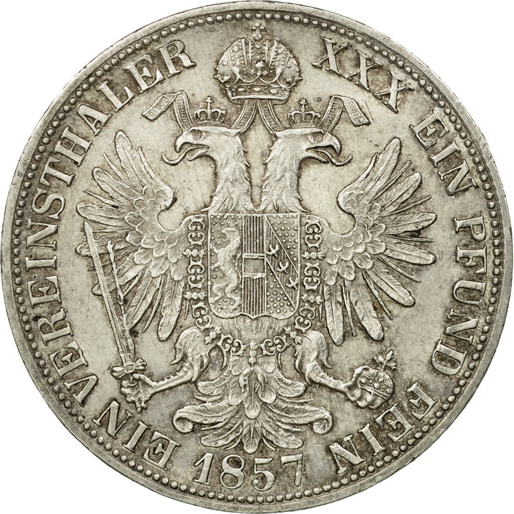 Coin, Austria, Franz Joseph I, Thaler, 1857, Vienna, MS(60-62), Silver, KM:2244