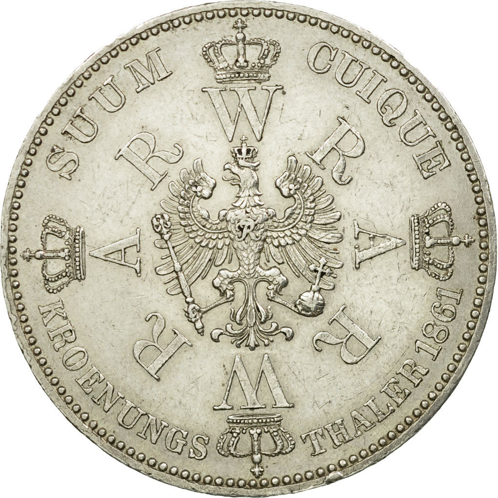 Coin, German States, PRUSSIA, Wilhelm I, Thaler, 1861, Berlin, AU(55-58)