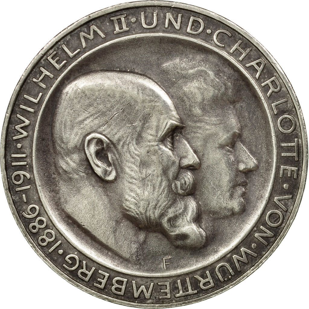 Coin, German States, WURTTEMBERG, Wilhelm II, 3 Mark, 1911, Freudenstadt