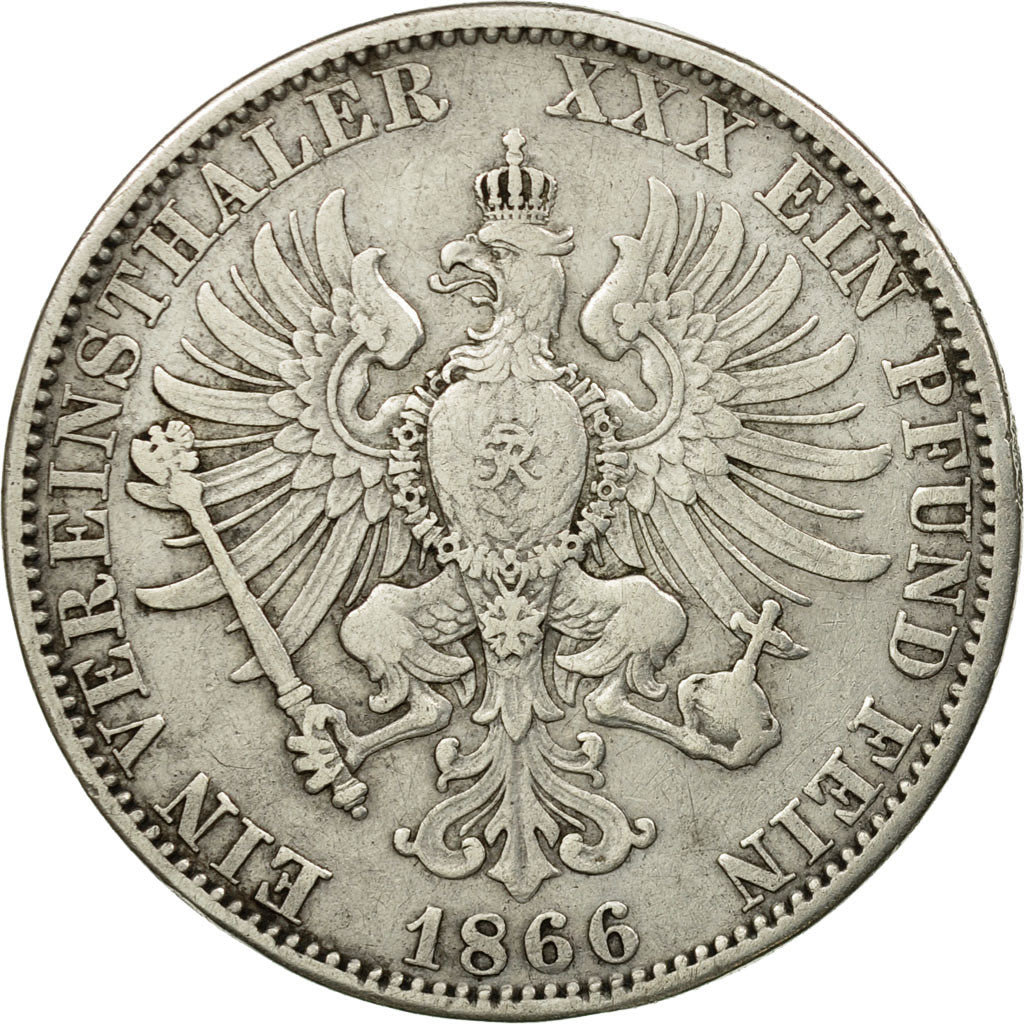 Coin, German States, PRUSSIA, Wilhelm I, Thaler, 1866, Berlin, VF(30-35)