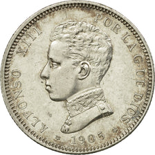 Moneda, España, Alfonso XIII, 2 Pesetas, 1905, Madrid, EBC, Plata, KM:725