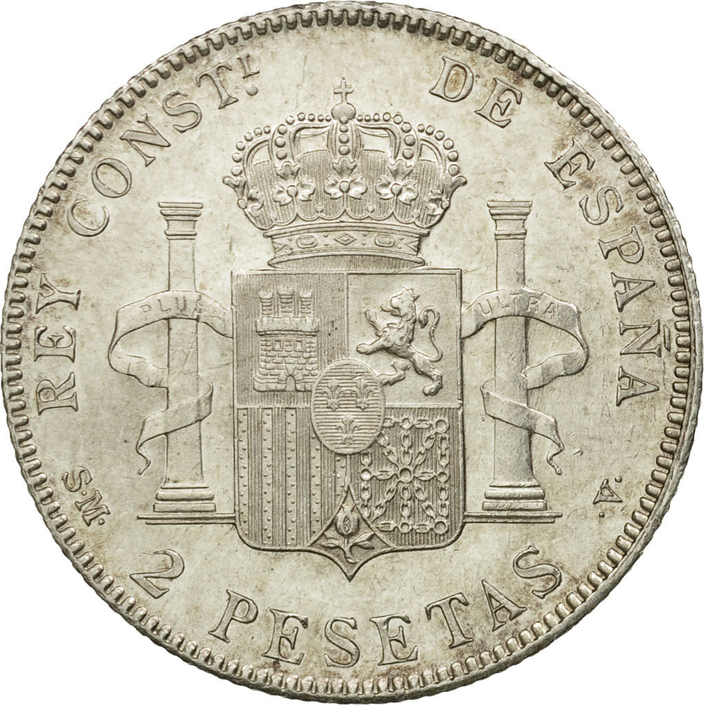 Moneda, España, Alfonso XIII, 2 Pesetas, 1905, Madrid, EBC, Plata, KM:725