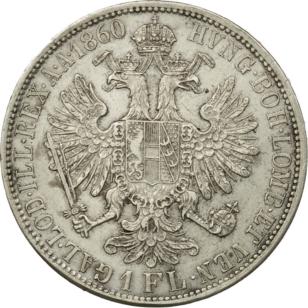 Münze, Österreich, Franz Joseph I, Florin, 1860, Vienna, VZ, Silber, KM:2219
